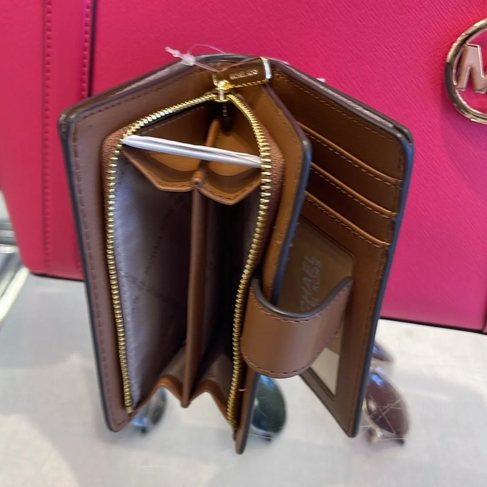 MICHAEL KORS Medium Signature Logo Wallet Brown NWT